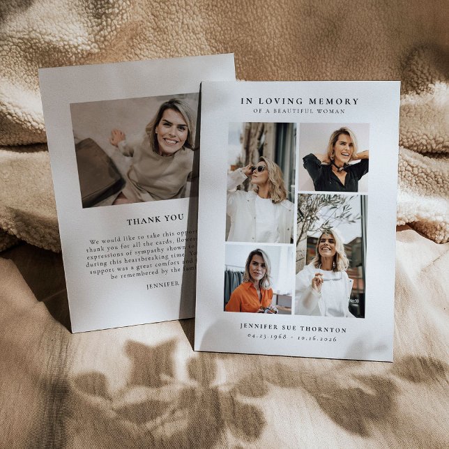 Tarjeta De Agradecimiento Simpatía moderna por el Collage de fotos (Subido por el creador)