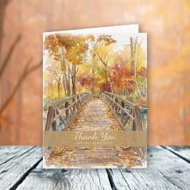 Tarjeta De Agradecimiento Simpatía por Funeral de Puente de Otoño Memorial