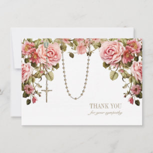 Tarjeta De Agradecimiento Simpatía por la condolencia funeraria floral catól