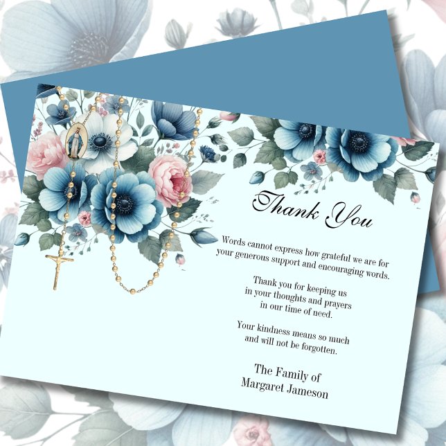 Tarjeta De Agradecimiento Simpatía por la condolencia funeraria floral catól (Subido por el creador)