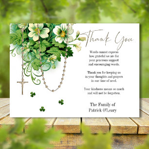 Tarjeta De Agradecimiento Simpatía por la condolencia funeraria floral catól