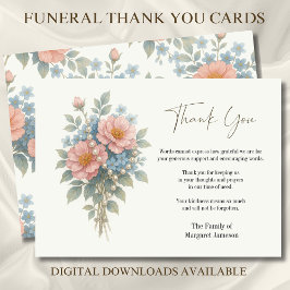 Tarjeta De Agradecimiento Simpatía por la condolencia funeraria floral catól