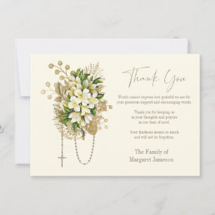 Tarjeta De Agradecimiento Simpatía por la condolencia funeraria floral catól
