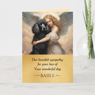 Tarjeta De Agradecimiento Simpatía por la pérdida de Black Poodle Gold Angel