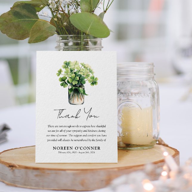 Tarjeta De Agradecimiento Simpatía por Shamrock Clover Bouquet (Subido por el creador)