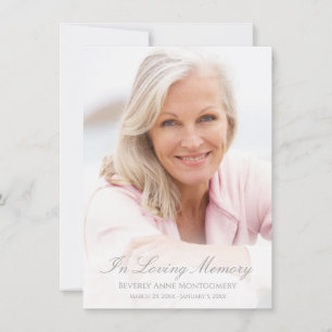 Tarjeta De Agradecimiento Simpatía Sencillo Guión Plateado Foto Funeral