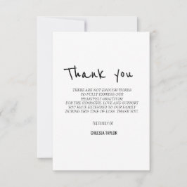 Tarjeta De Agradecimiento Simpatía simple por escritura funeraria