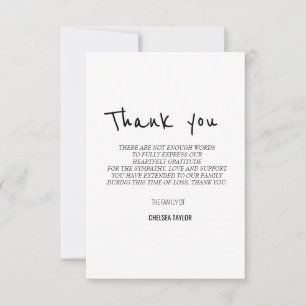 Tarjeta De Agradecimiento Simpatía simple por escritura funeraria