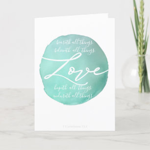 Tarjeta De Agradecimiento Simple acuarela AMOR a las escrituras religiosas b