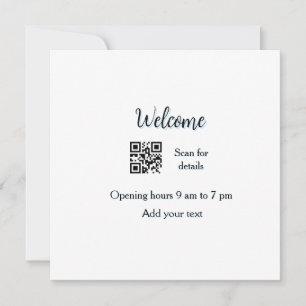 Tarjeta De Agradecimiento Simple apertura de bienvenida código de barras QR 