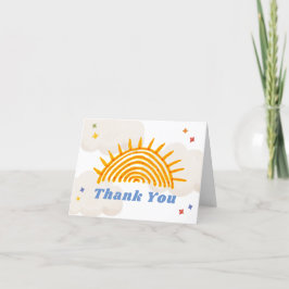 Tarjeta De Agradecimiento Simple Aquí Viene El Baby Shower Son Sunshine