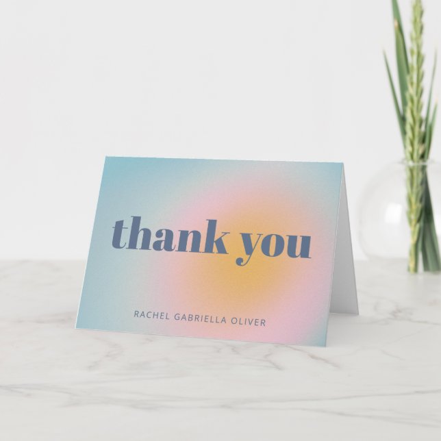 Tarjeta De Agradecimiento Simple Bat Mitzvah Celestial Blue Personalizado (Anverso)