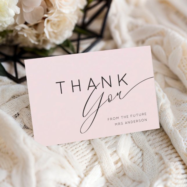 Tarjeta De Agradecimiento Simple Blush Pink Thank You Bridal Shower  (Subido por el creador)