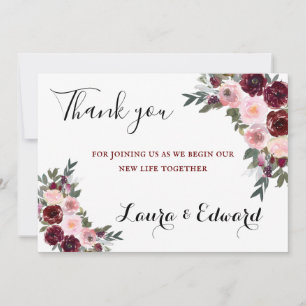 Tarjeta de agradecimiento simple Boda
