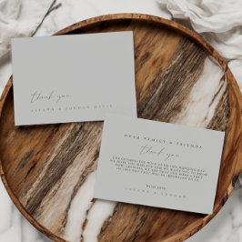 Tarjeta de agradecimiento simple Boda azul dorado