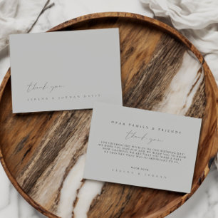 Tarjeta de agradecimiento simple Boda azul dorado