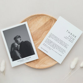 Tarjeta de agradecimiento simple Boda con foto