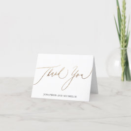 Tarjeta De Agradecimiento Simple boda de caligrafía moderna en blanco y negr