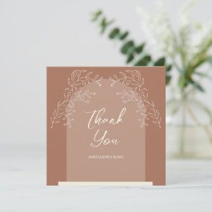 Tarjeta de agradecimiento simple Boda de estilo ar