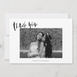 Tarjeta de agradecimiento simple Boda de Moda