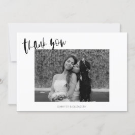 Tarjeta de agradecimiento simple Boda de Moda