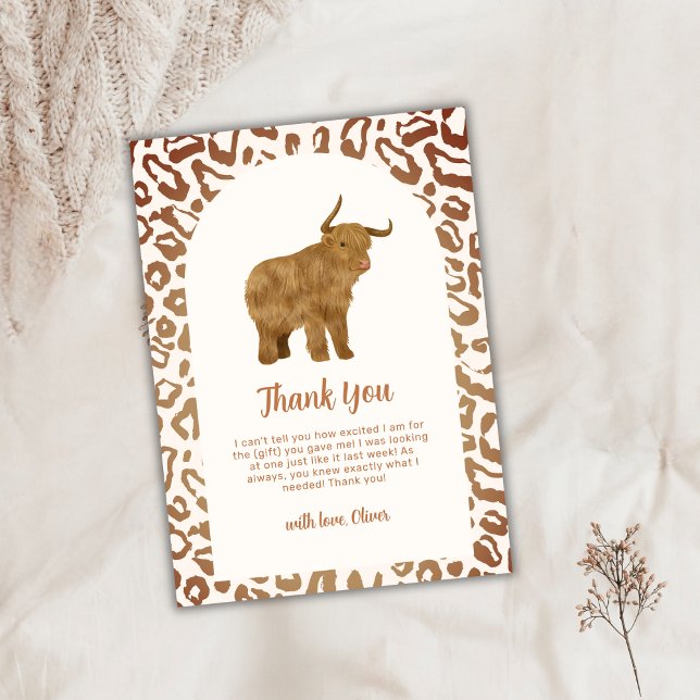 Tarjeta De Agradecimiento Simple Boho Arch Holy Cow Western Baby Shower (Simple Boho Arch Holy Cow Western Baby Shower Thank You Card)