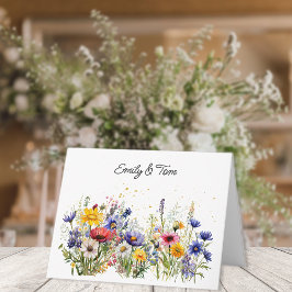 Tarjeta De Agradecimiento Simple Boho Chic Wildflowers 