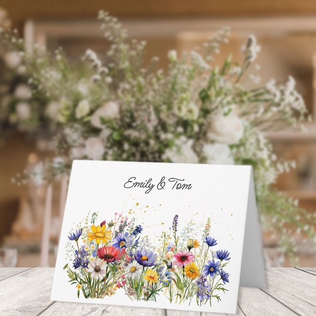 Tarjeta De Agradecimiento Simple Boho Chic Wildflowers  (Subido por el creador)
