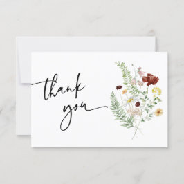 Tarjeta de agradecimiento Simple Boho Cute Wildflo