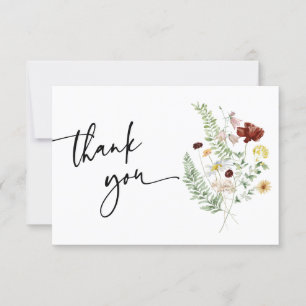 Tarjeta de agradecimiento Simple Boho Cute Wildflo