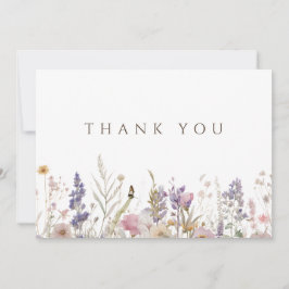 Tarjeta de agradecimiento simple Boho Wildflower W