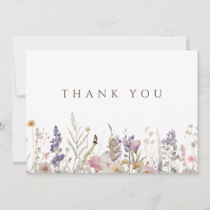 Tarjeta de agradecimiento simple Boho Wildflower W
