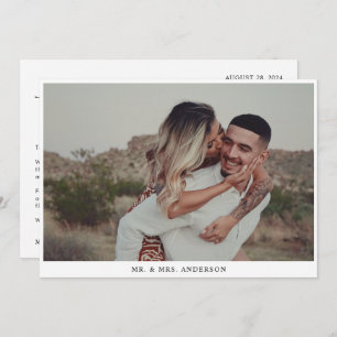 Tarjeta De Agradecimiento Simple caligrafía de brillo Boda de escritura negr