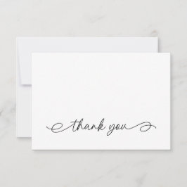 Tarjeta de agradecimiento Simple Caligrafía Negro 