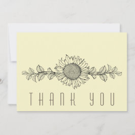 Tarjeta De Agradecimiento Simple celebración de girasoles en la vida gracias