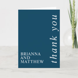 Tarjeta De Agradecimiento Simple Classic Navy and White Thank You