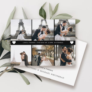 Tarjeta De Agradecimiento Simple Colage de Fotos Modernas con Letra a Mano N