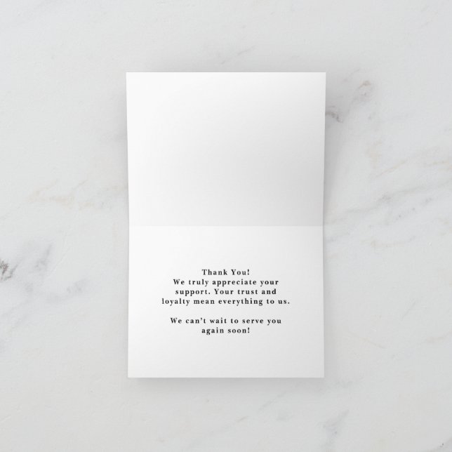 Tarjeta De Agradecimiento Simple Company Logo Thank You Note Card (Interior)