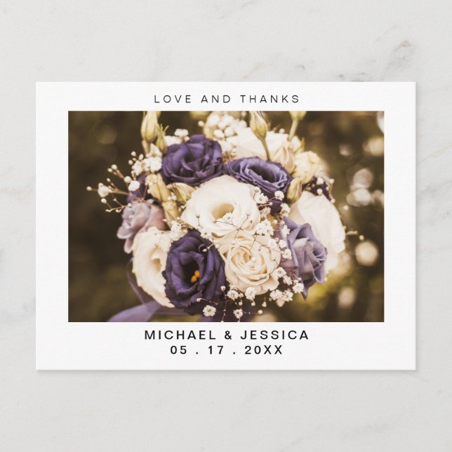 Tarjeta de agradecimiento simple de Boda (Anverso)