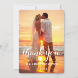Tarjeta de agradecimiento simple de Boda
