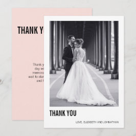 Tarjeta de agradecimiento simple de Boda de tipogr