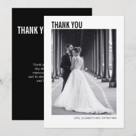 Tarjeta de agradecimiento simple de Boda de tipogr