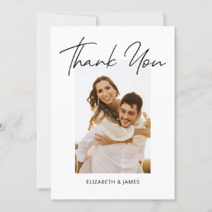Tarjeta de agradecimiento simple de Boda fotográfi