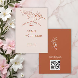 Tarjeta de agradecimiento simple de Boho Floral