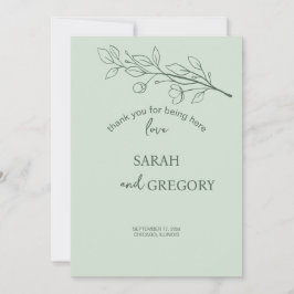 Tarjeta de agradecimiento simple de Boho Floral