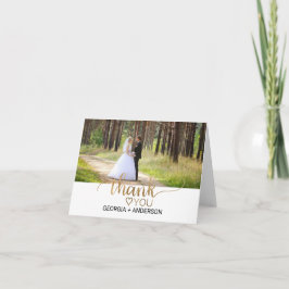 Tarjeta de agradecimiento simple de caligrafía de