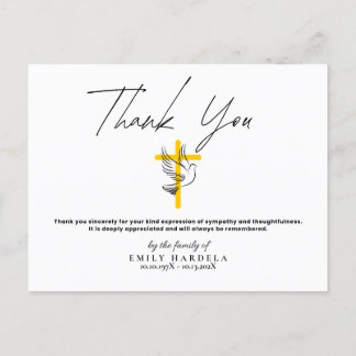 Tarjeta de agradecimiento simple de Dove y Cross F