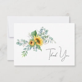 Tarjeta de agradecimiento simple de girasol