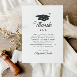 tarjeta de agradecimiento simple de graduación en
