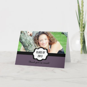 Tarjeta de agradecimiento simple de Moda, púrpura